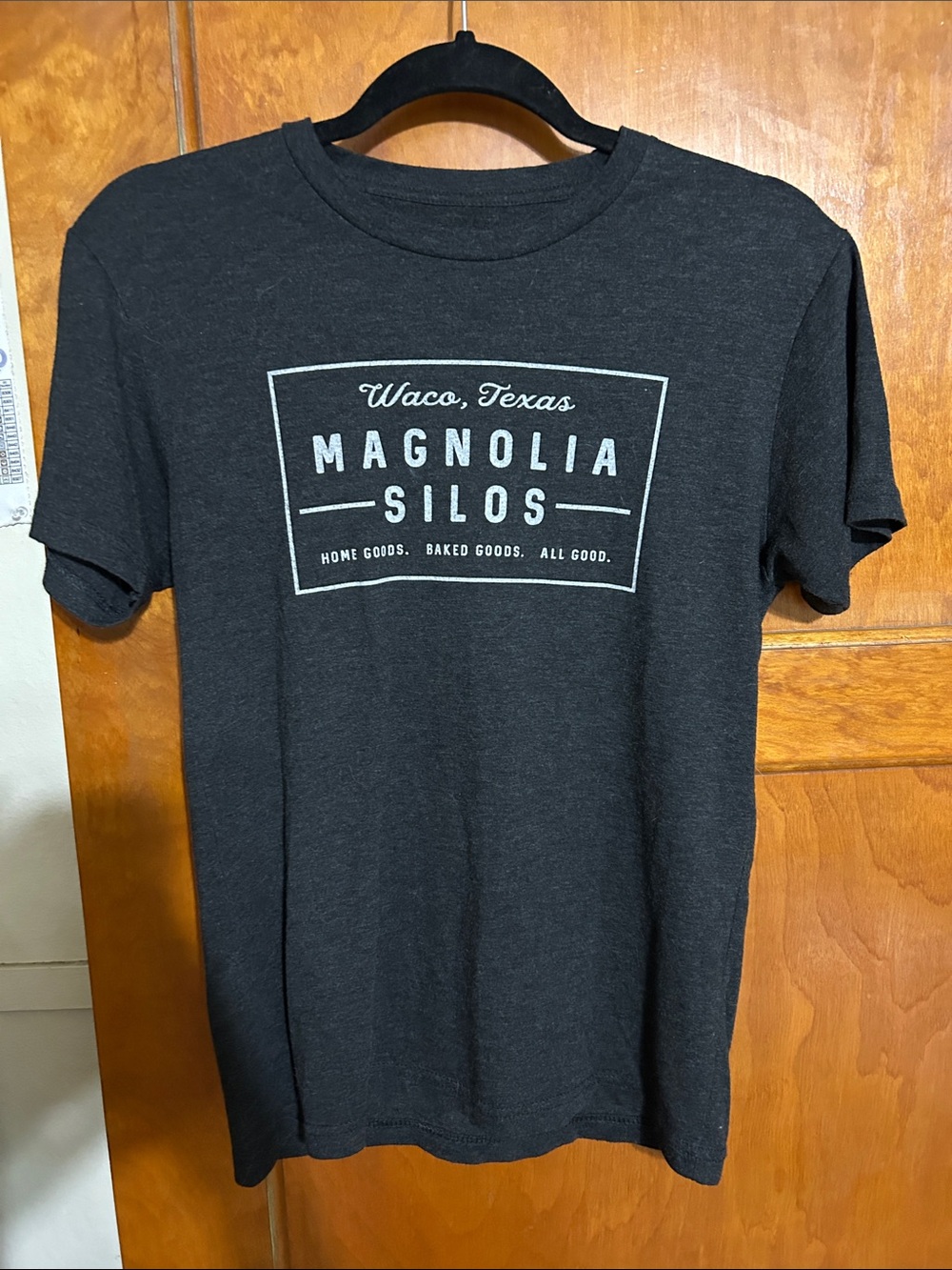 Magnolia Charcoal Tee with White Magnolia Silos Logo